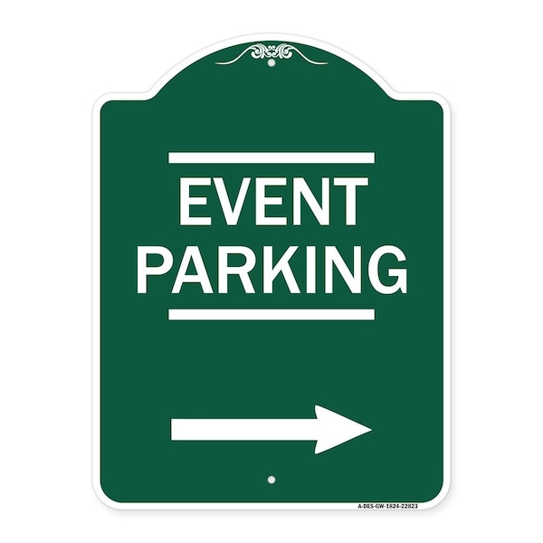 Thanks for Coming Turn Right for Exit Event Parking with Right Arrow, Green & White, GW-1824-22823